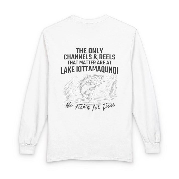 Maryland  Lake  Kittamaqundi  Long  Sleeve  Fishing  T-shirt  back  position  view  from  back  white.webp