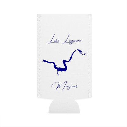 Maryland  Lake  Linganore  Slim  Can  Koozie  front  position  view  from  flat-front  white.webp