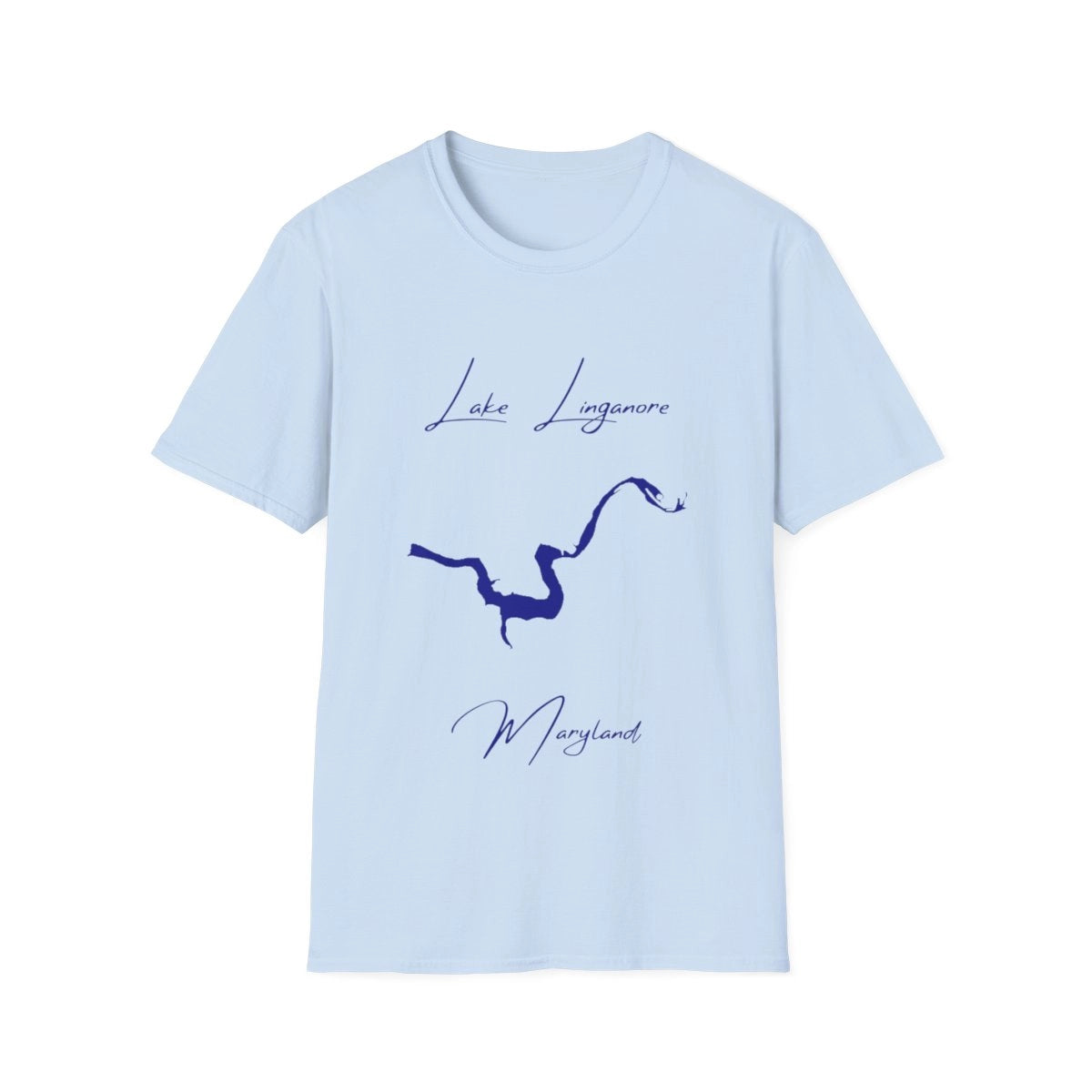 Maryland  Lake  Linganore  T-shirt  front  position  view  from  front  light  blue.webp