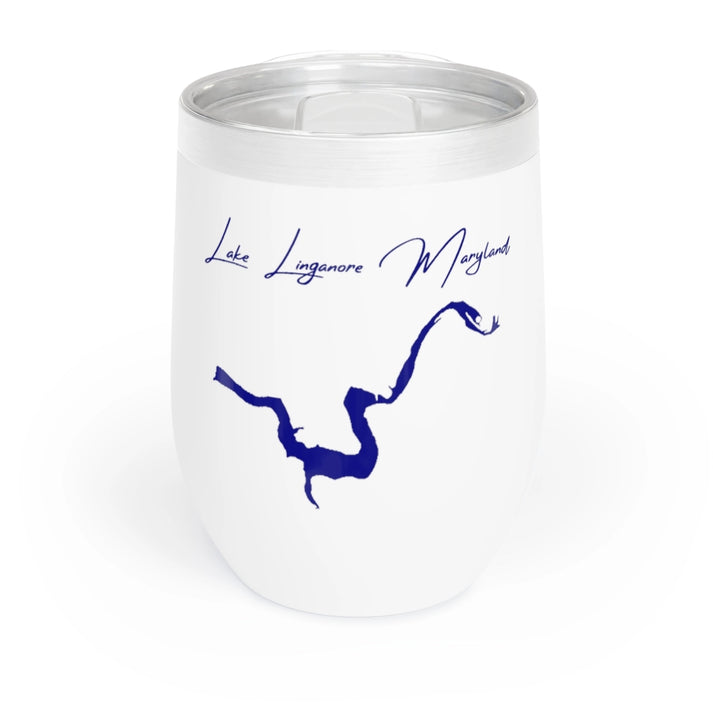 Maryland  Lake  Linganore  Wine  Tumbler  front  position  view  from  front  white.webp