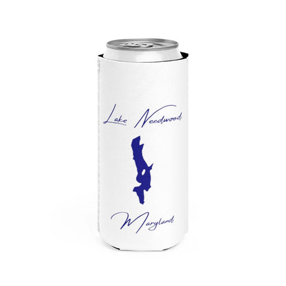 Maryland  Lake  Needwood  Slim  Can  Koozie  front  position  view  from  front  white.webp