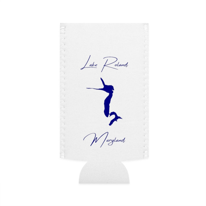 Maryland  Lake  Roland  Slim  Can  Koozie  front  position  view  from  flat-front  white.webp