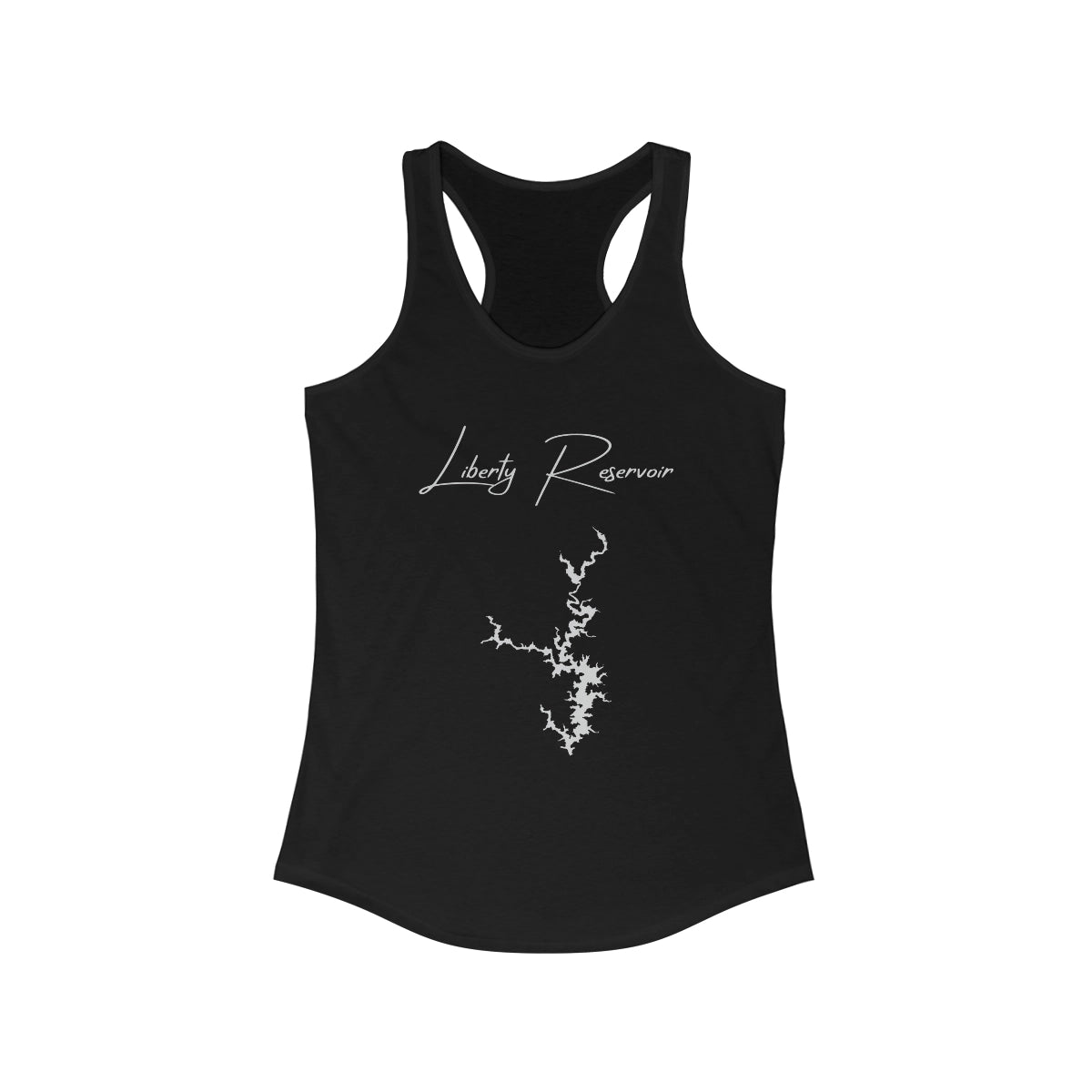 Maryland  Liberty  Reservoir  Racerback-Tank  front  position  view  from  front  solid  black.webp