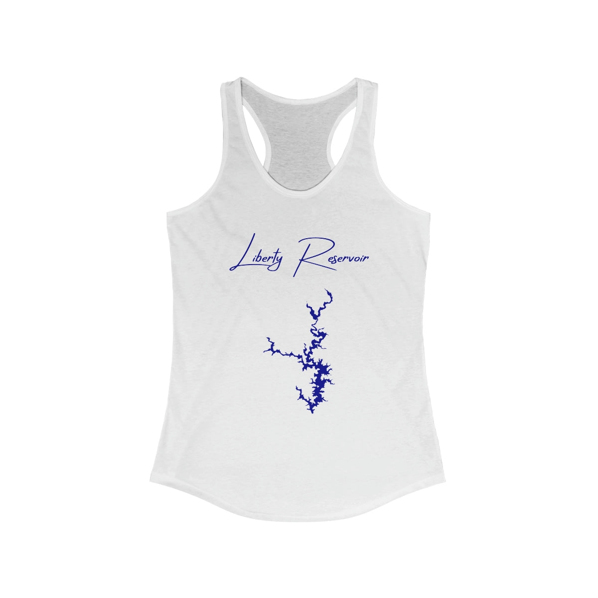 Maryland  Liberty  Reservoir  Racerback-Tank  front  position  view  from  front  solid  white.webp