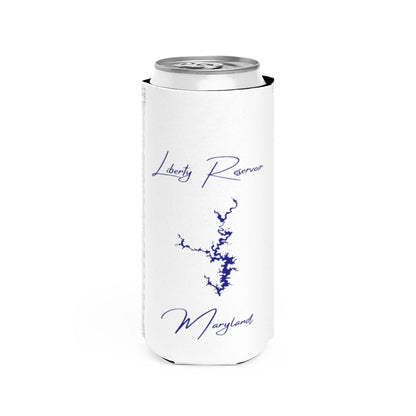 Maryland  Liberty  Reservoir  Slim  Can  Koozie  front  position  view  from  front  white.webp