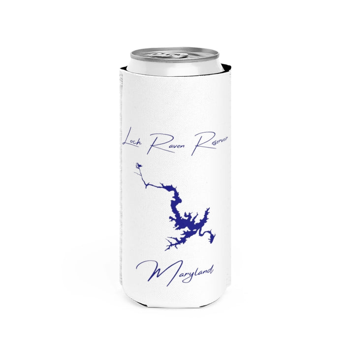 Maryland  Loch  Raven  Reservoir  Slim  Can  Koozie  front  position  view  from  front  white.webp
