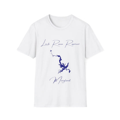Maryland  Loch  Raven  Reservoir  T-shirt  front  position  view  from  front  white.webp