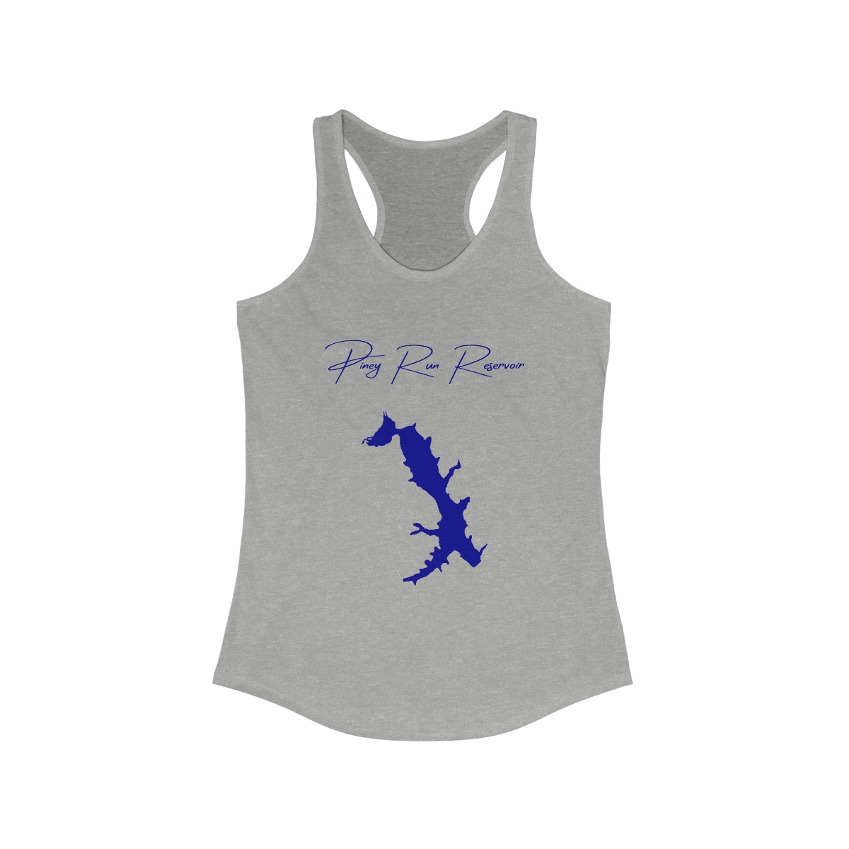 Maryland  Piney  Run  Reservoir  Racerback-Tank  front  position  view  from  front  heather  grey.webp