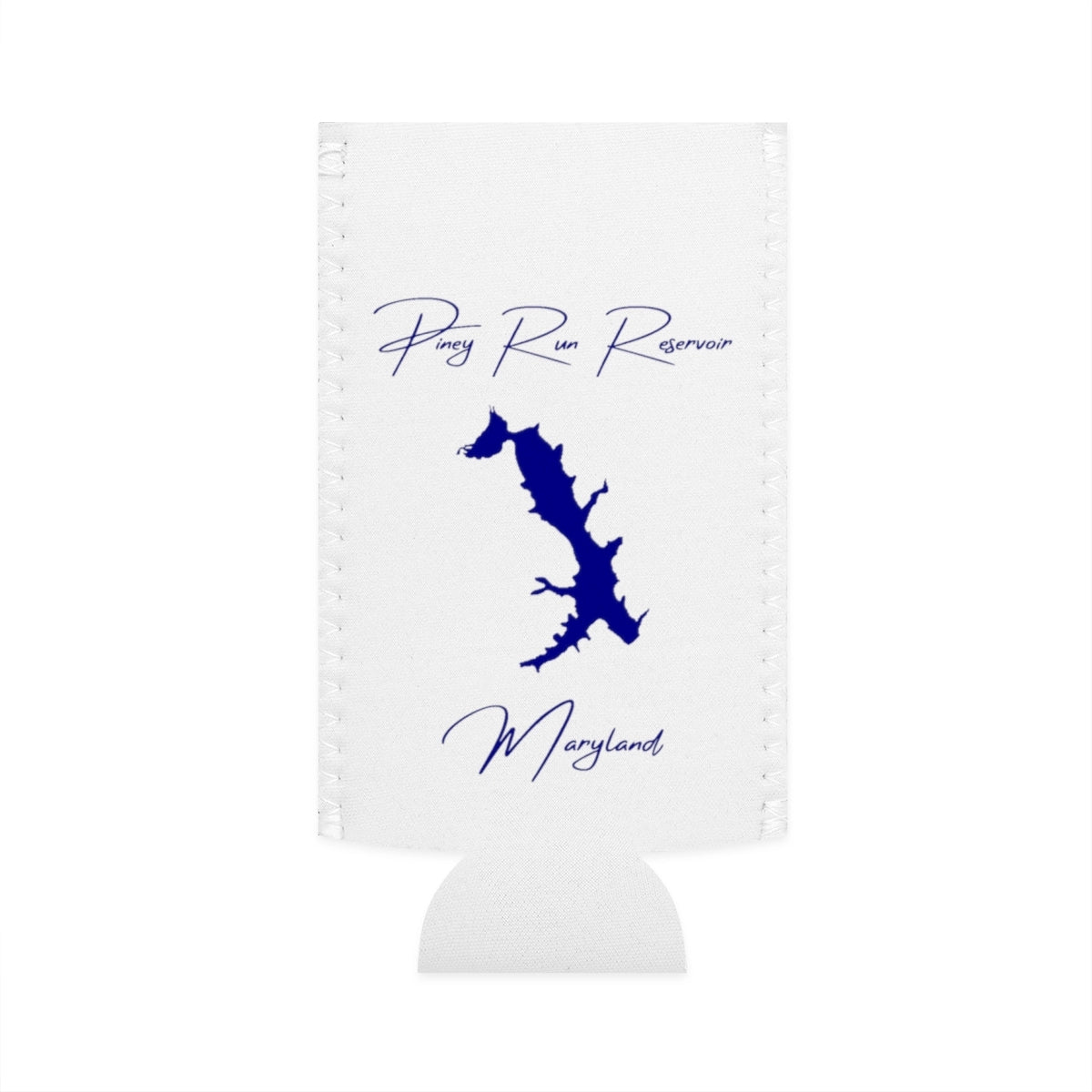 Maryland  Piney  Run  Reservoir  Slim  Can  Koozie  front  position  view  from  flat-front  white.webp