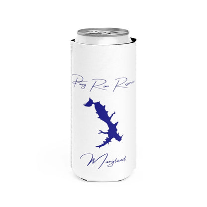 Maryland  Piney  Run  Reservoir  Slim  Can  Koozie  front  position  view  from  front  white.webp