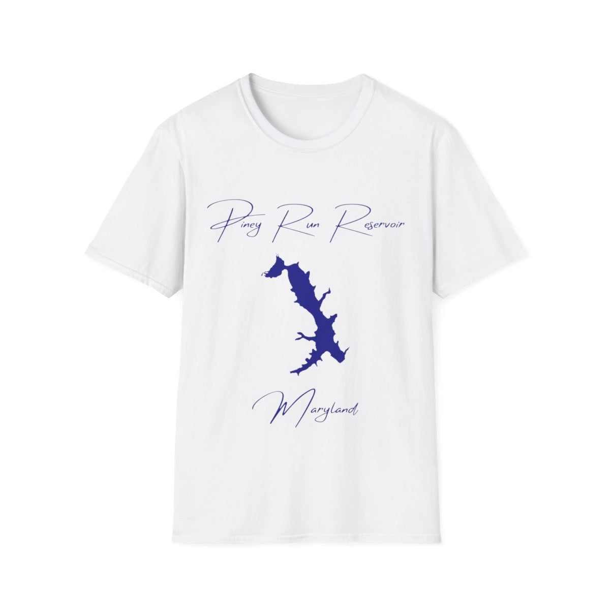Maryland  Piney  Run  Reservoir  T-shirt  front  position  view  from  front  white.webp
