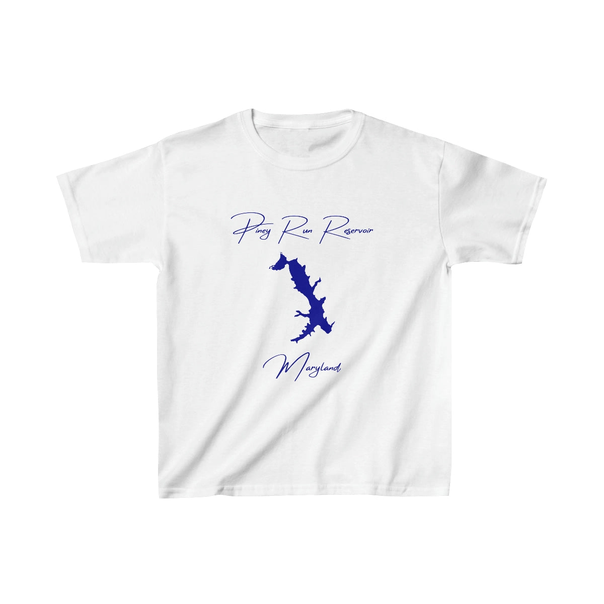 Maryland  Piney  Run  Reservoir  Youth  T-shirt  front  position  view  from  front  white.webp
