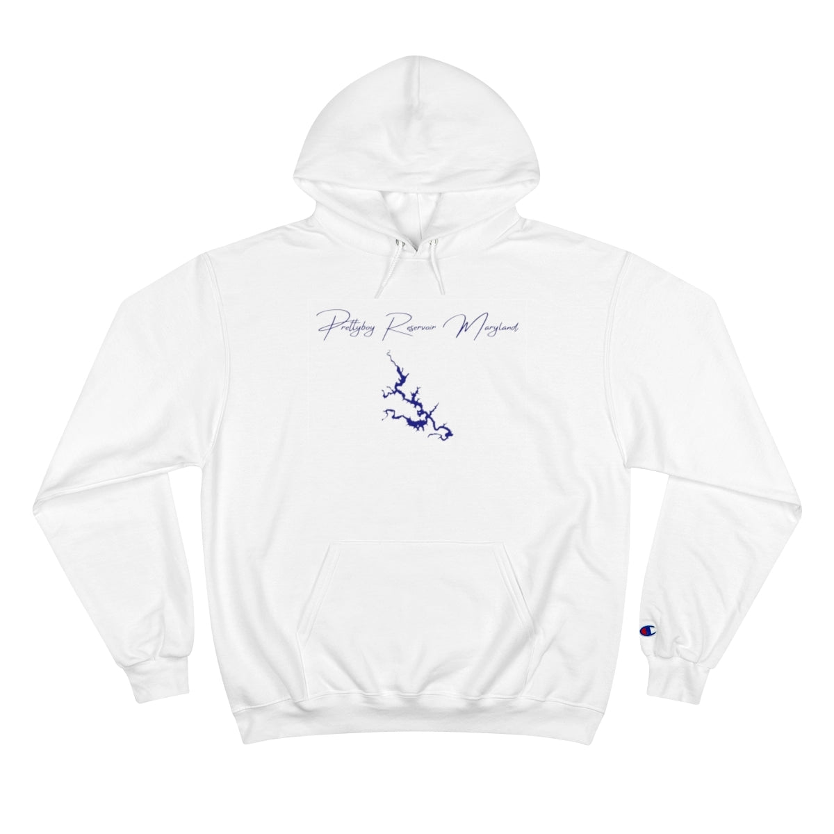 Maryland  Prettyboy  Reservoir  Hoodie  front  position  view  from  front  white.webp
