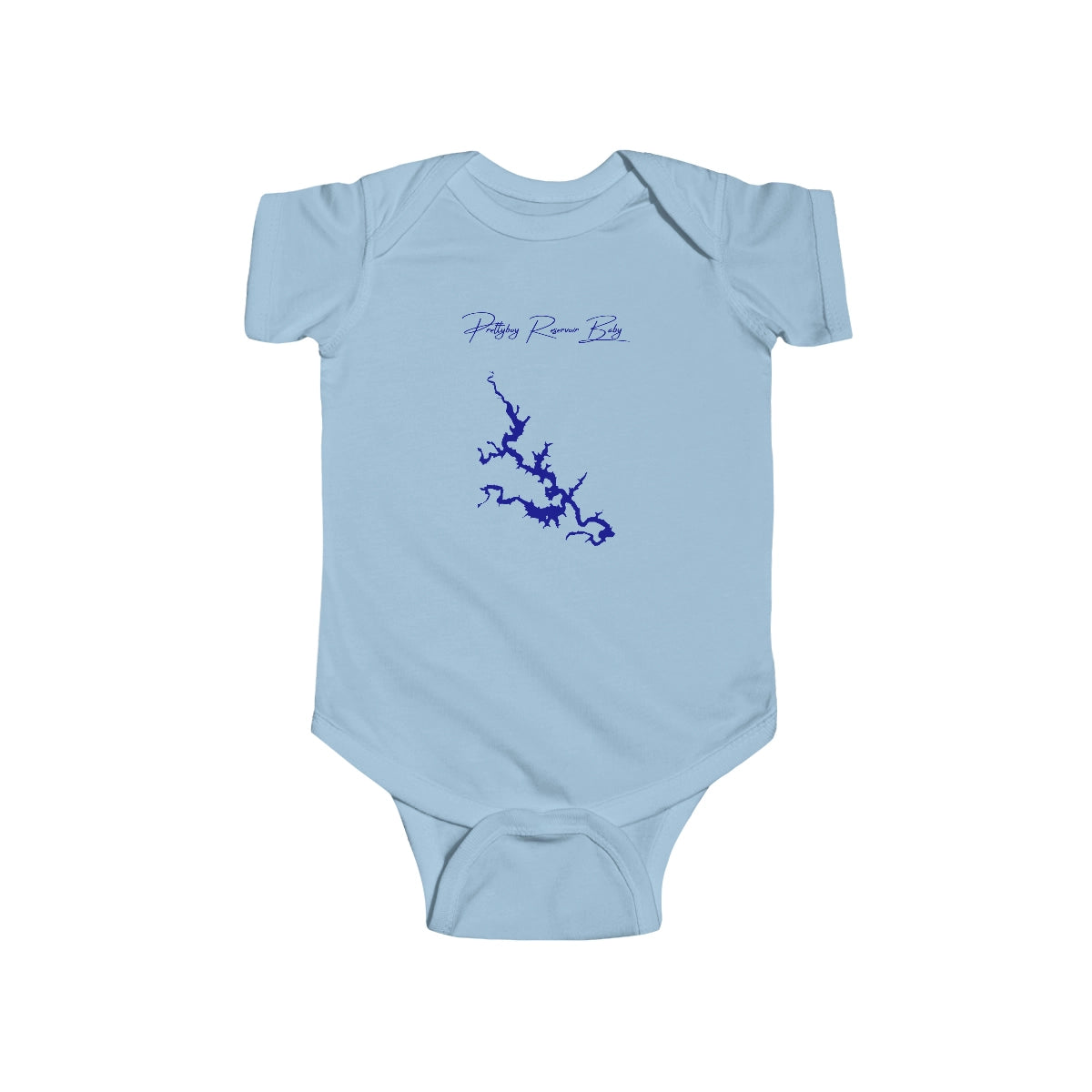 Maryland  Prettyboy  Reservoir  Onesie  front  position  view  from  front  light  blue.webp