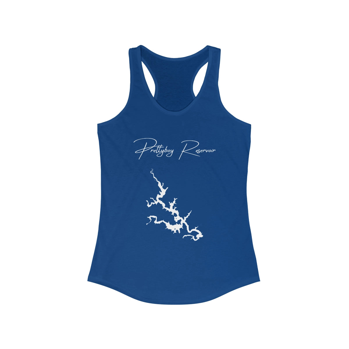 Maryland  Prettyboy  Reservoir  Racerback-Tank  front  position  view  from  front  solid  royal.webp
