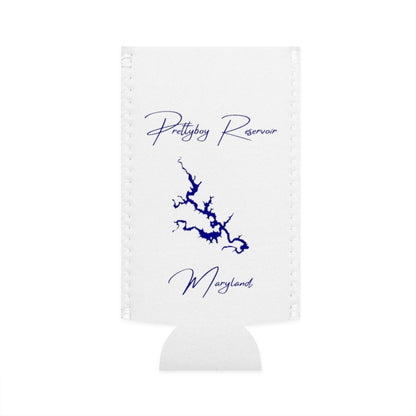 Maryland  Prettyboy  Reservoir  Slim  Can  Koozie  front  position  view  from  flat-front  white.webp