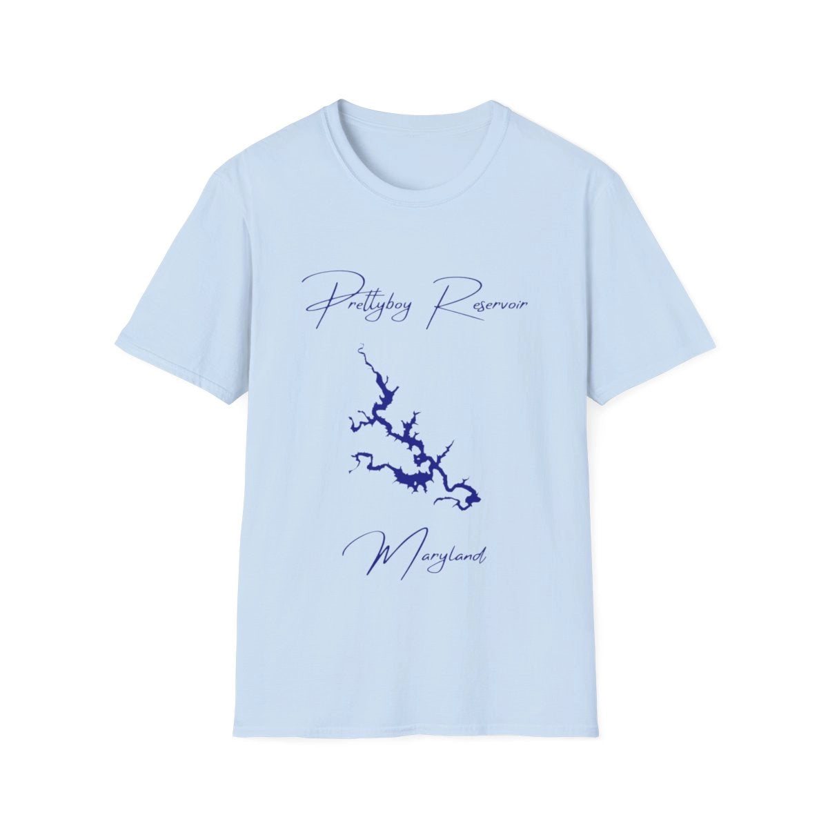 Maryland  Prettyboy  Reservoir  T-shirt  front  position  view  from  front  light  blue.webp