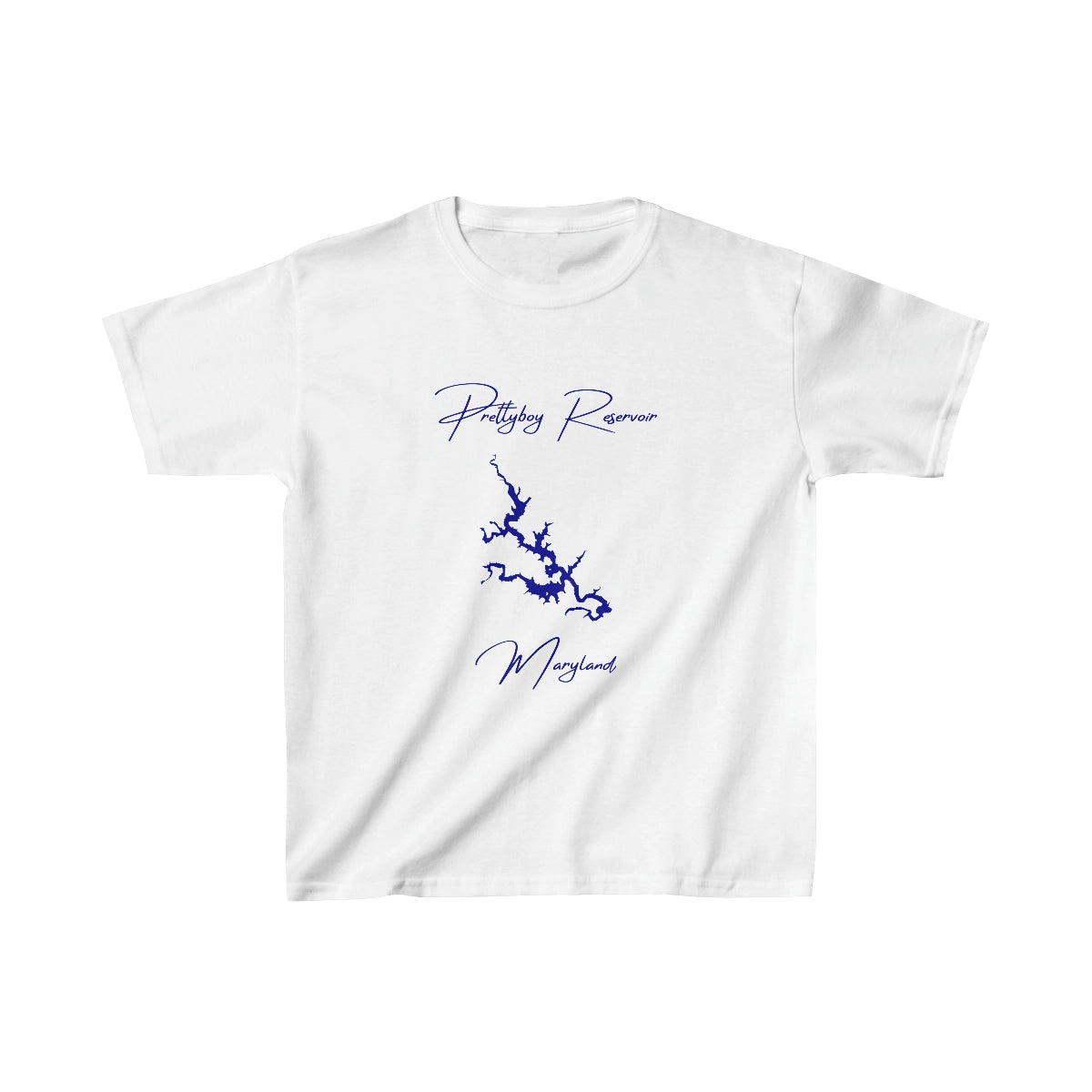 Maryland  Prettyboy  Reservoir  Youth  T-shirt  front  position  view  from  front  white.webp