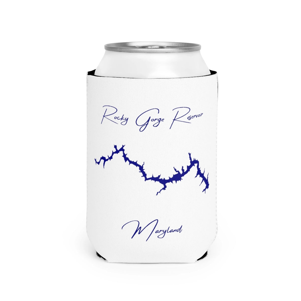 Maryland  Rocky  Gorge  Reservoir  Can  Koozie  front  position  view  from  front-2  white.webp