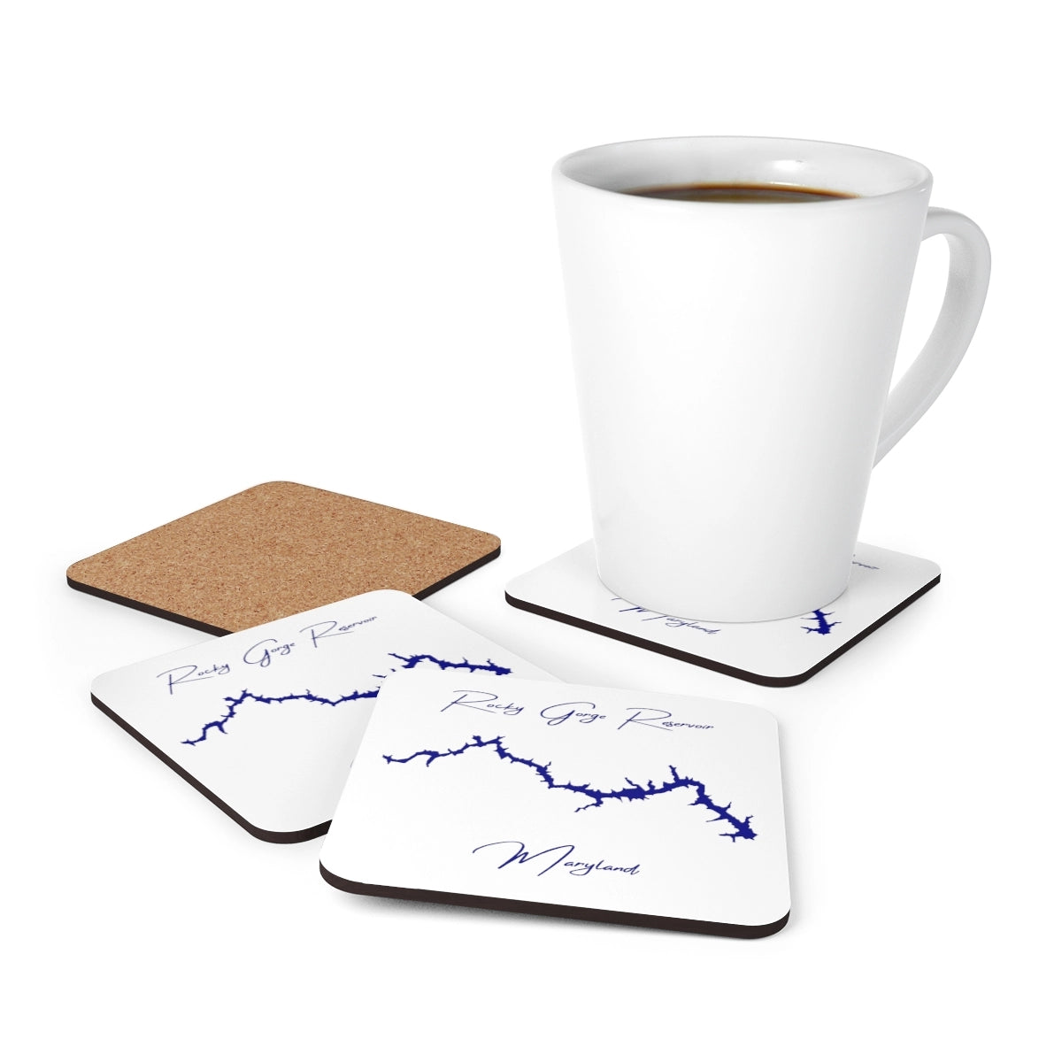 Maryland  Rocky  Gorge  Reservoir  Coaster  Set  front  position  view  from  context-1  3.75  x  3.75.webp