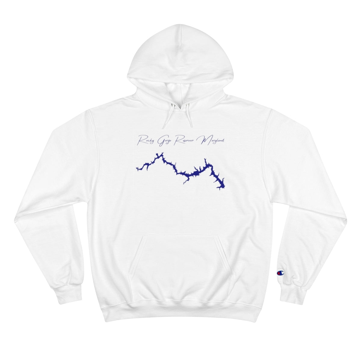 Maryland  Rocky  Gorge  Reservoir  Hoodie  front  position  view  from  front  white.webp