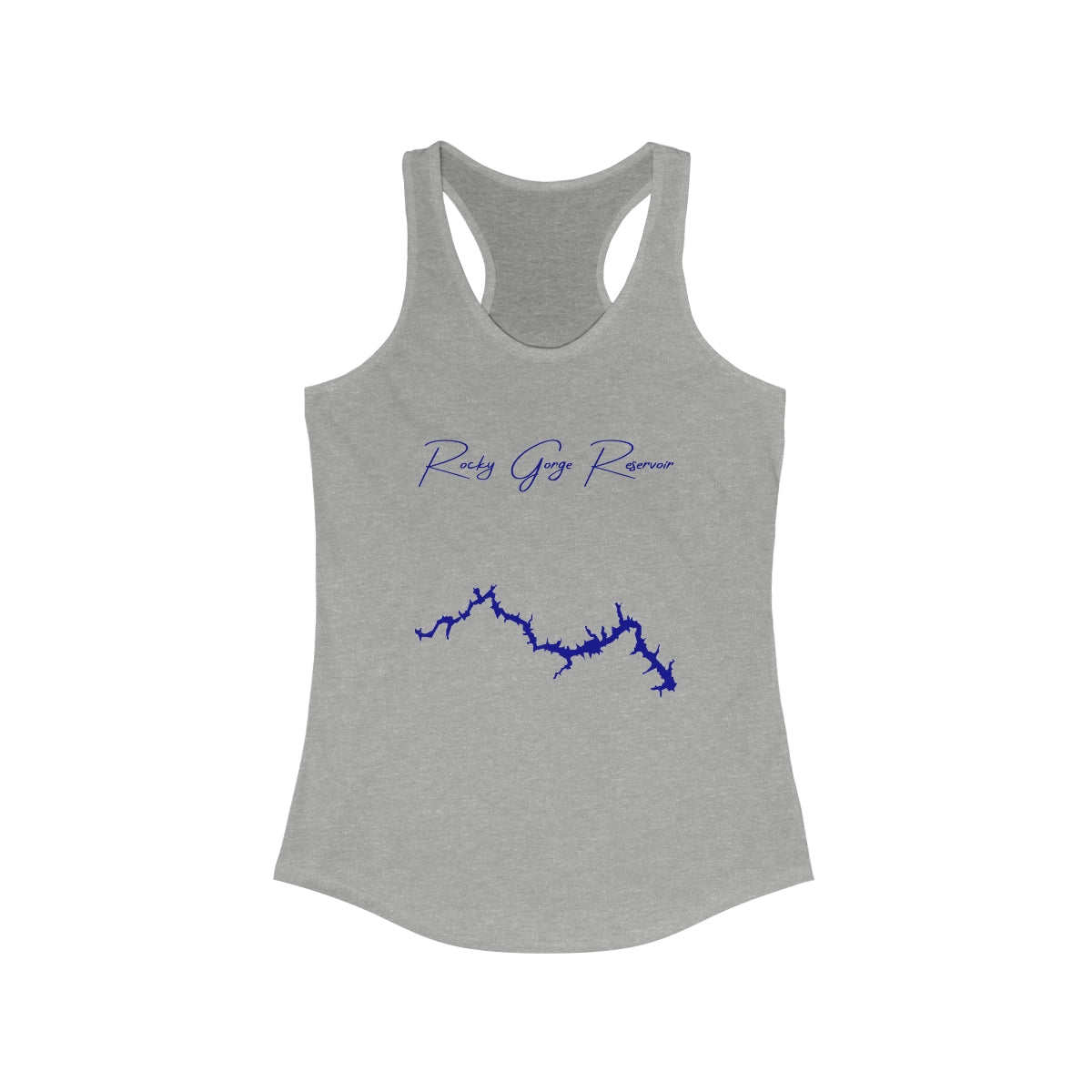 Maryland  Rocky  Gorge  Reservoir  Racerback-Tank  front  position  view  from  front  heather  grey.webp