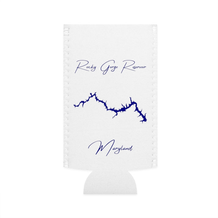 Maryland  Rocky  Gorge  Reservoir  Slim  Can  Koozie  front  position  view  from  flat-front  white.webp