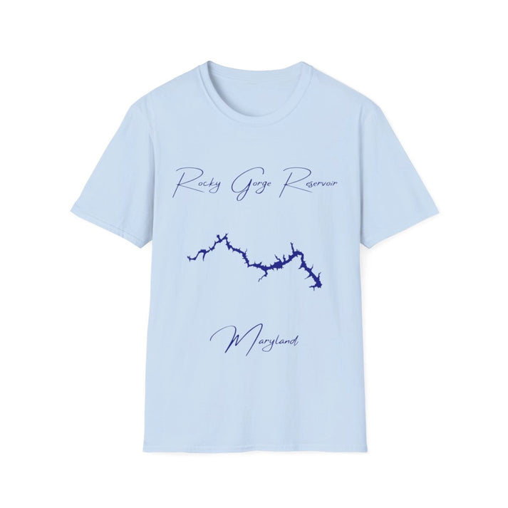 Maryland  Rocky  Gorge  Reservoir  T-shirt  front  position  view  from  front  light  blue.webp