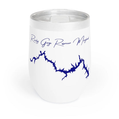 Maryland  Rocky  Gorge  Reservoir  Wine  Tumbler  front  position  view  from  front  white.webp