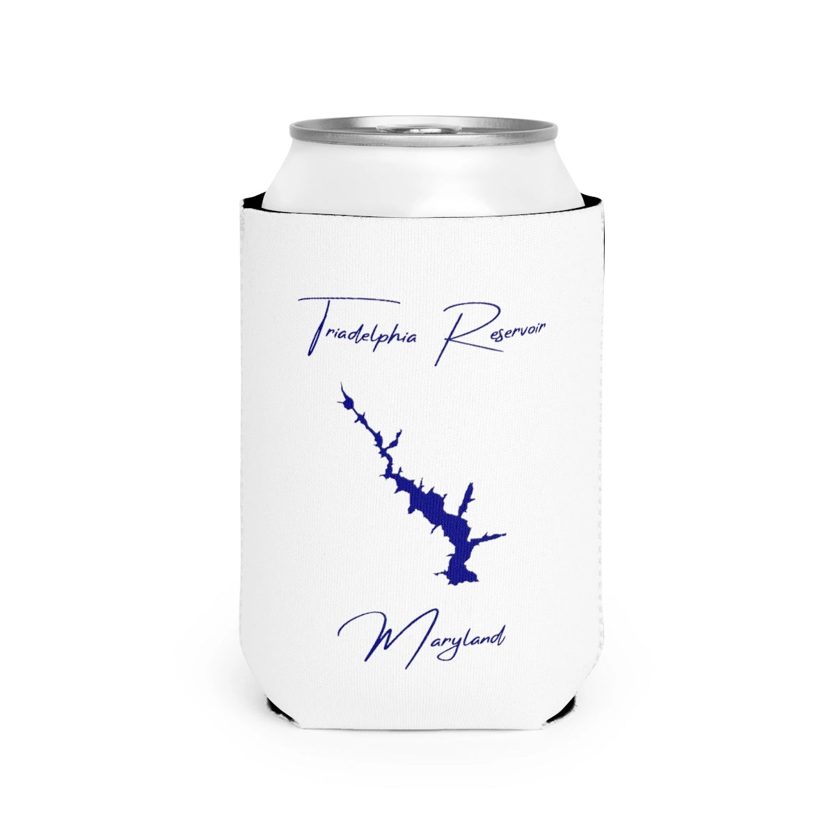 Maryland  Triadelphia  Reservoir  Can  Koozie  front  position  view  from  front-2  white.webp