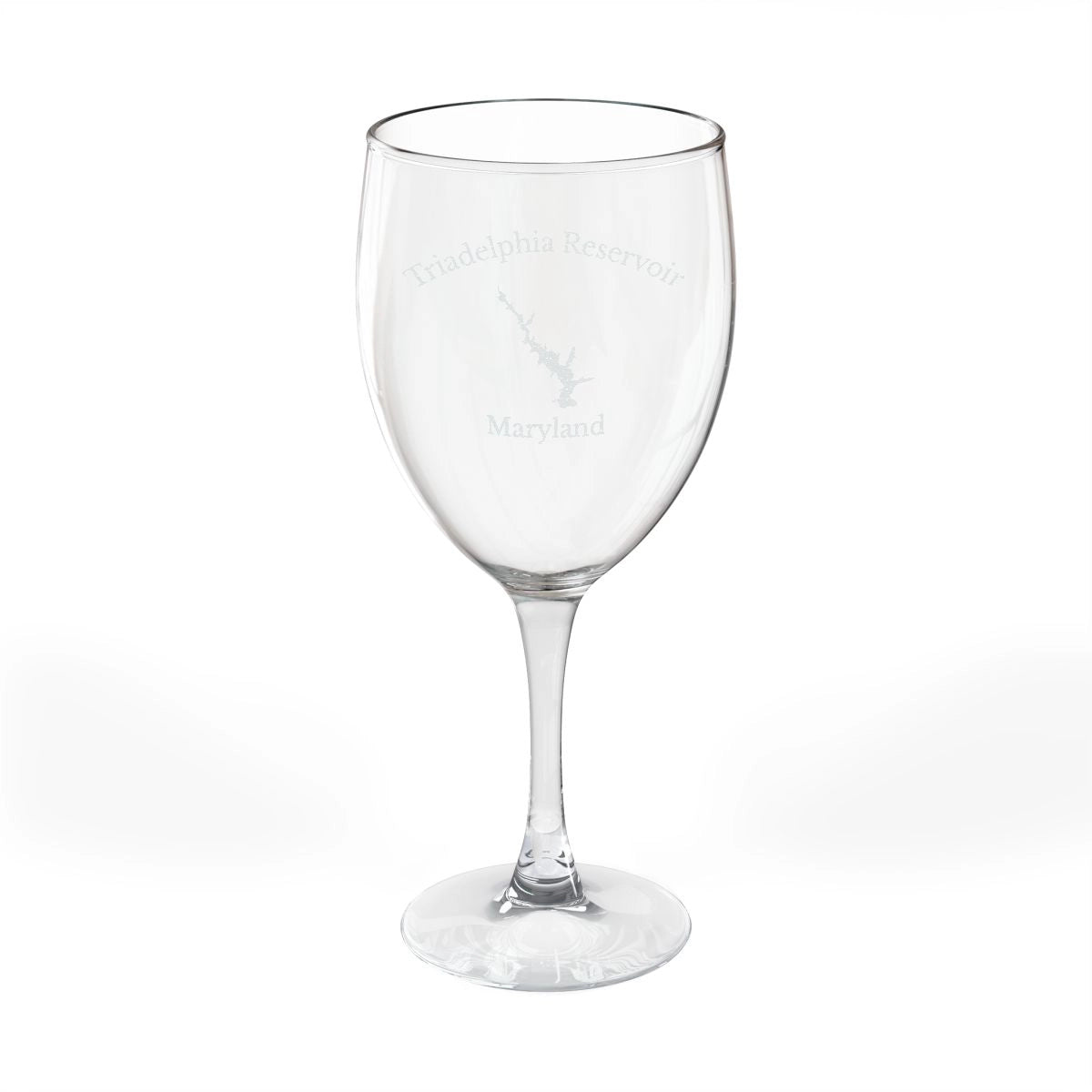 Maryland  Triadelphia  Reservoir  Engraved  Wine  Glass  other  position  view  from  front  10.5oz.webp
