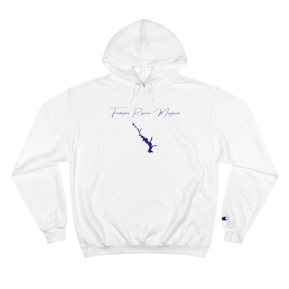 Maryland  Triadelphia  Reservoir  Hoodie  front  position  view  from  front  white.webp