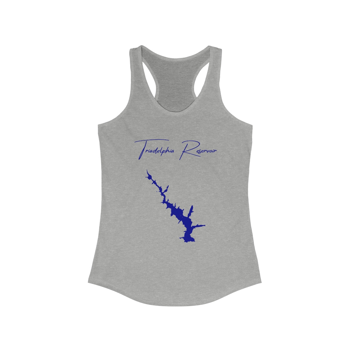 Maryland  Triadelphia  Reservoir  Racerback-Tank  front  position  view  from  front  heather  grey.webp