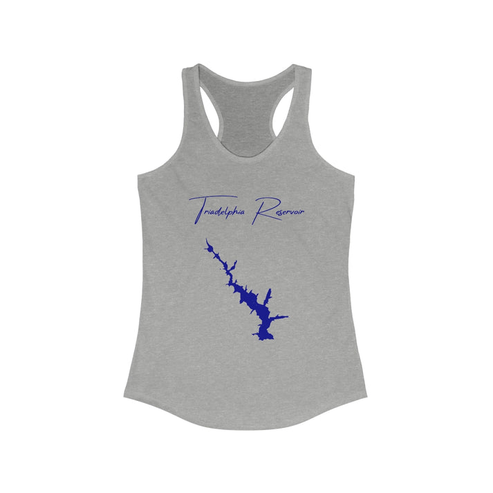 Maryland  Triadelphia  Reservoir  Racerback-Tank  front  position  view  from  front  heather  grey.webp