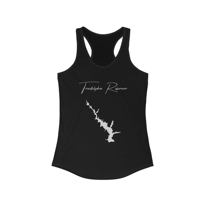 Maryland  Triadelphia  Reservoir  Racerback-Tank  front  position  view  from  front  solid  black.webp
