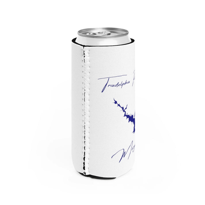 Maryland  Triadelphia  Reservoir  Slim  Can  Koozie  all  position  view  from  right  white.webp