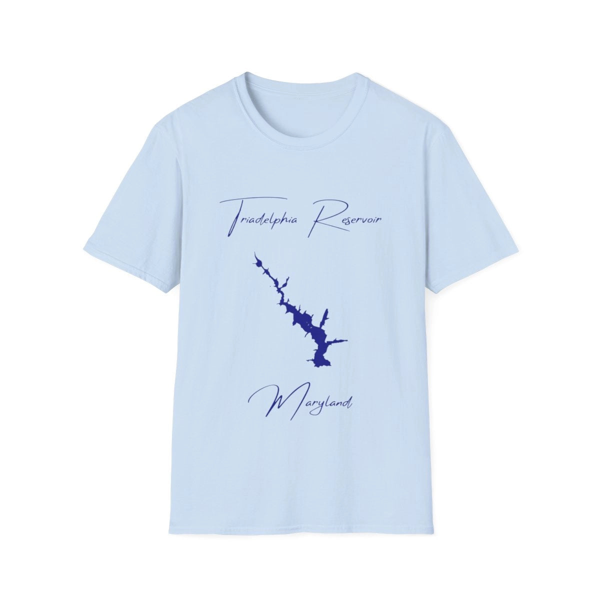 Maryland  Triadelphia  Reservoir  T-shirt  front  position  view  from  front  light  blue.webp