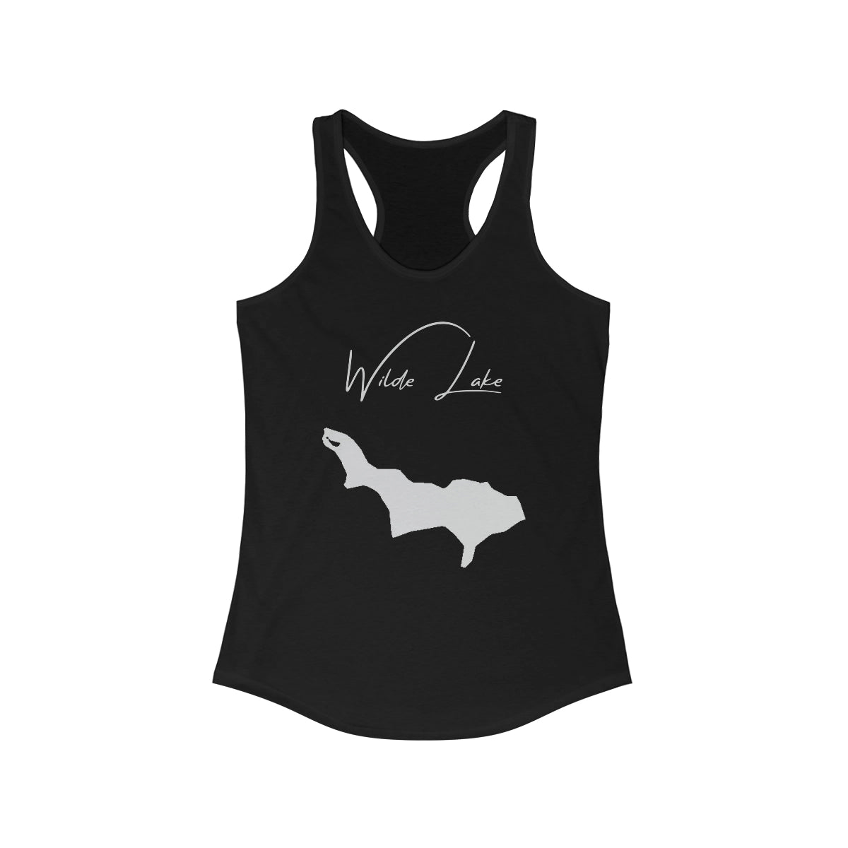 Maryland  Wilde  Lake  Racerback-Tank  front  position  view  from  front  solid  black.webp
