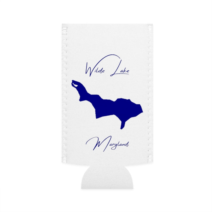 Maryland  Wilde  Lake  Slim  Can  Koozie  front  position  view  from  flat-front  white.webp