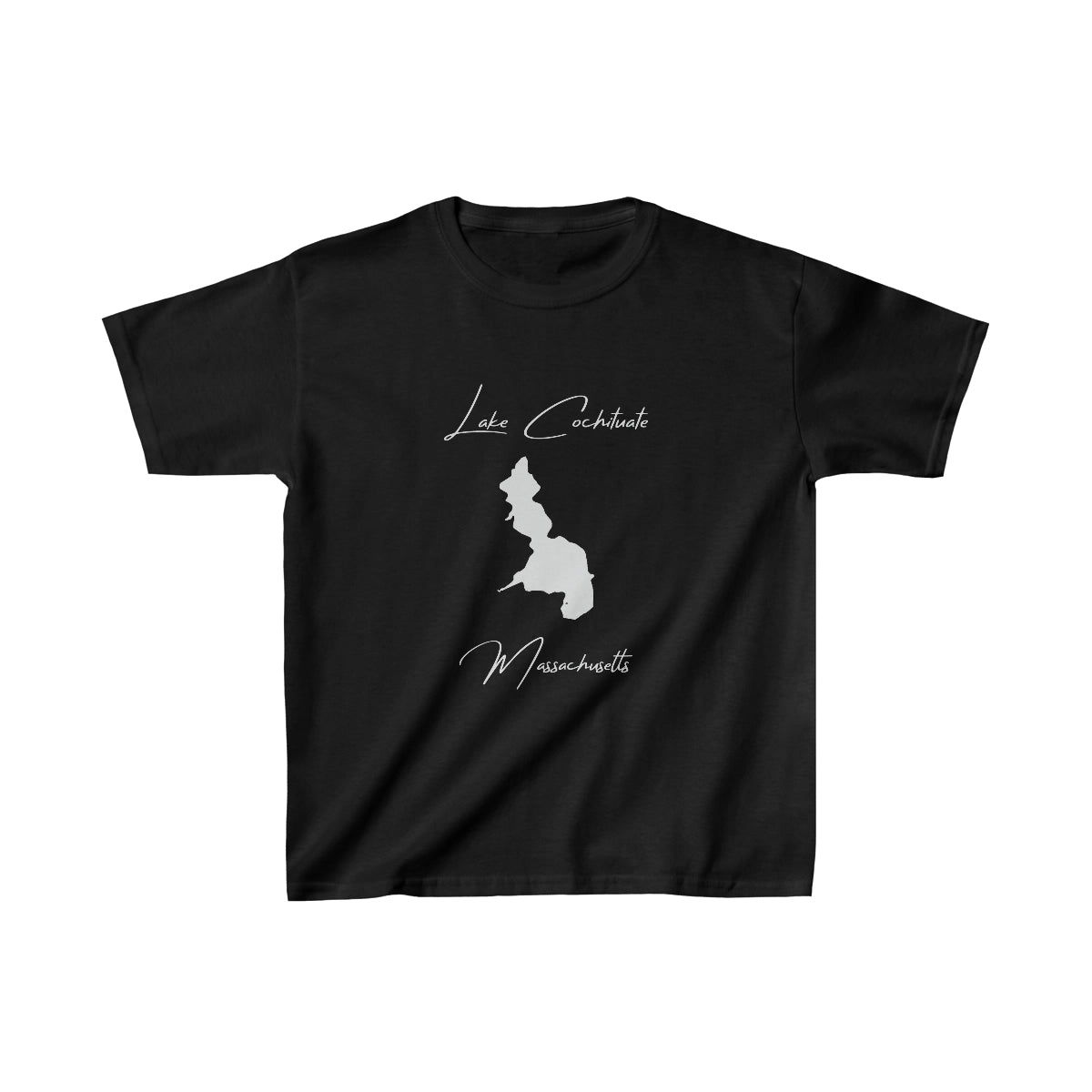 Massachusetts  Lake  Cochituate  Youth  T-shirt  front  position  view  from  front  black.webp