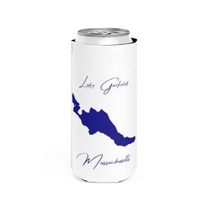 Massachusetts  Lake  Garfield  Slim  Can  Koozie  front  position  view  from  front  white.webp