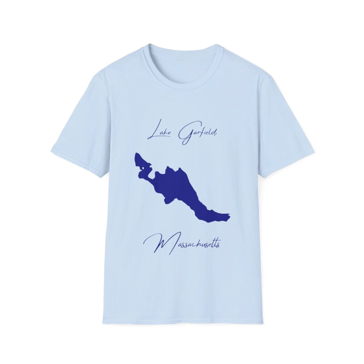 Massachusetts  Lake  Garfield  T-shirt  front  position  view  from  front  light  blue.webp