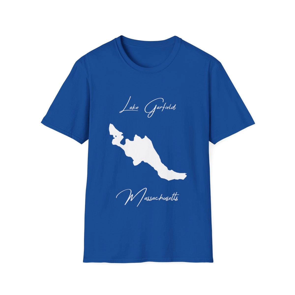 Massachusetts  Lake  Garfield  T-shirt  front  position  view  from  front  royal.webp
