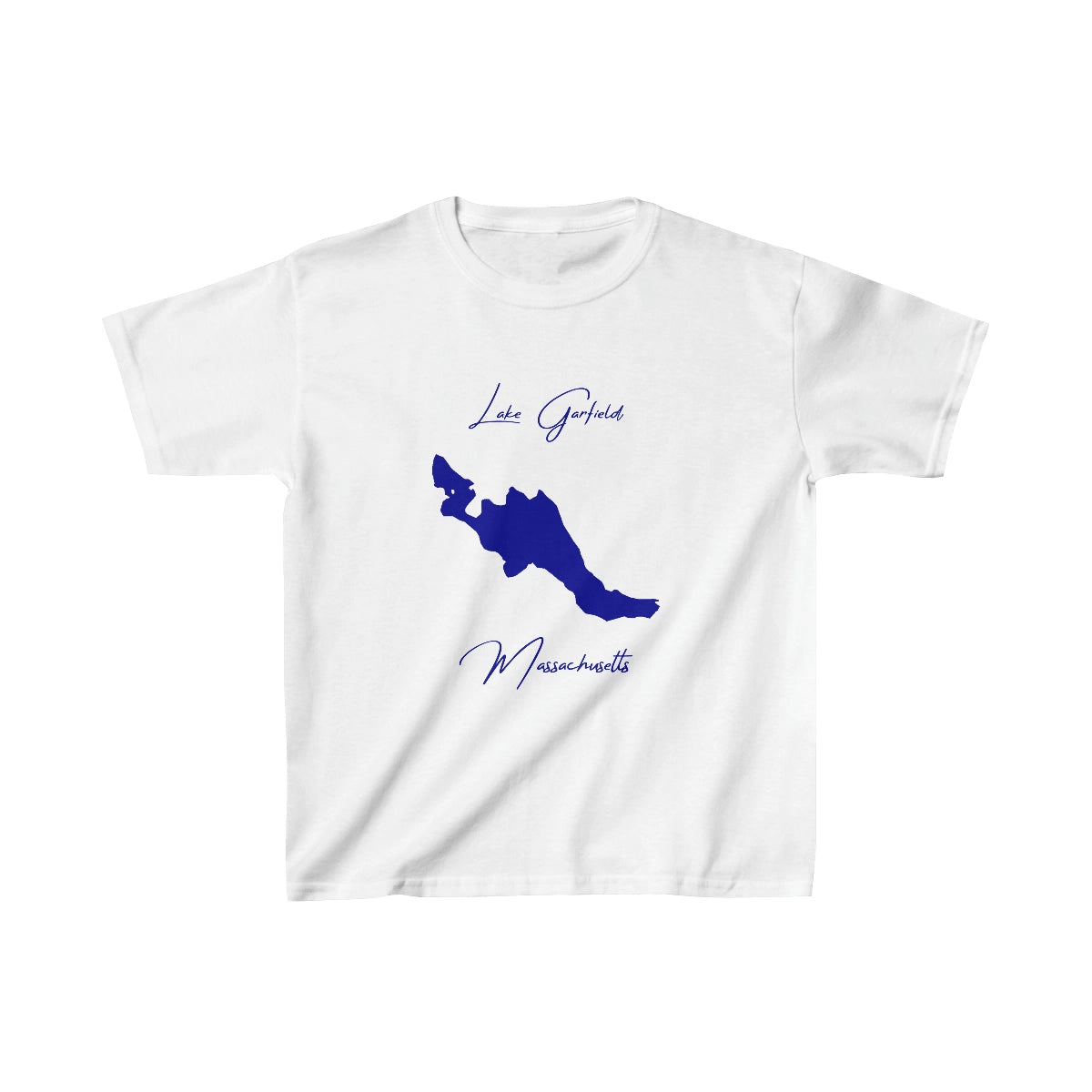 Massachusetts  Lake  Garfield  Youth  T-shirt  front  position  view  from  front  white.webp