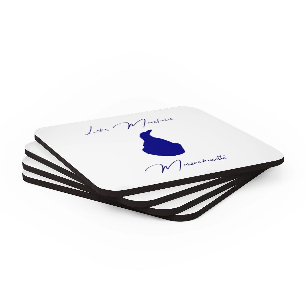 Massachusetts  Lake  Mansfield  Coaster  Set  front  position  view  from  stacked  3.75  x  3.75.webp