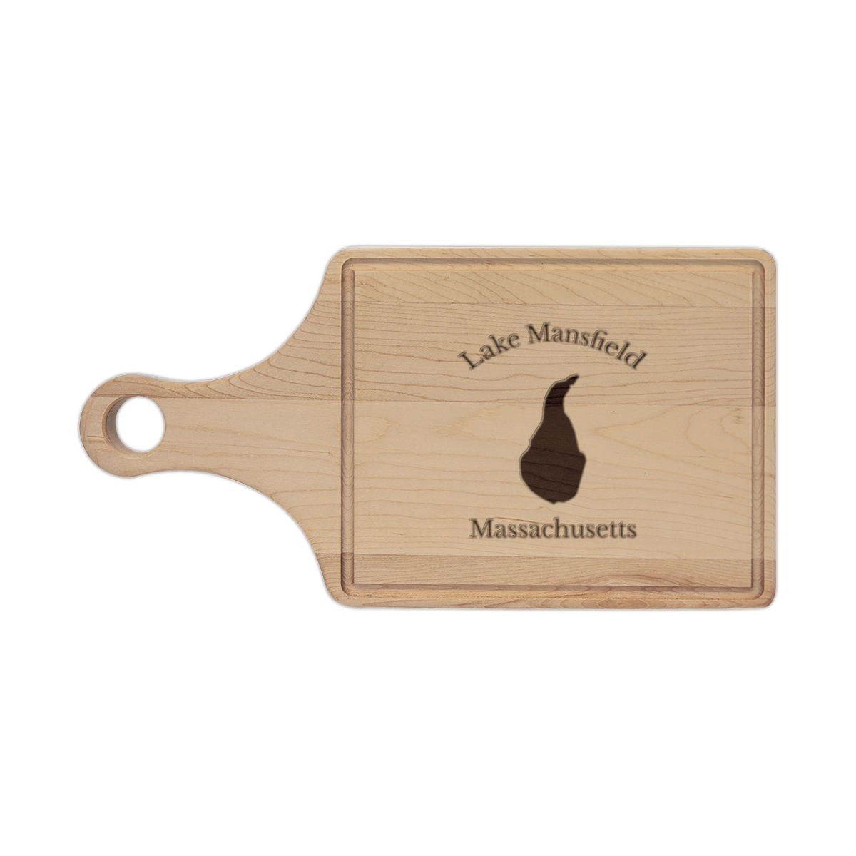 Massachusetts  Lake  Mansfield  Engraved  Cutting  Board  front  position  view  from  front  maple.webp