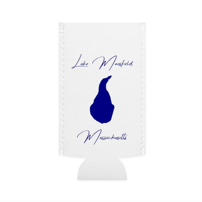 Massachusetts  Lake  Mansfield  Slim  Can  Koozie  front  position  view  from  flat-front  white.webp
