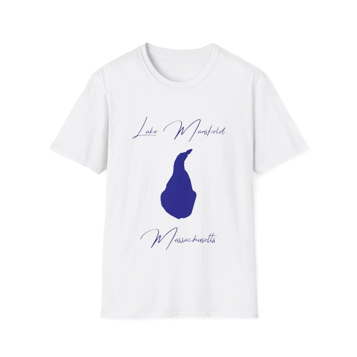 Massachusetts  Lake  Mansfield  T-shirt  front  position  view  from  front  white.webp