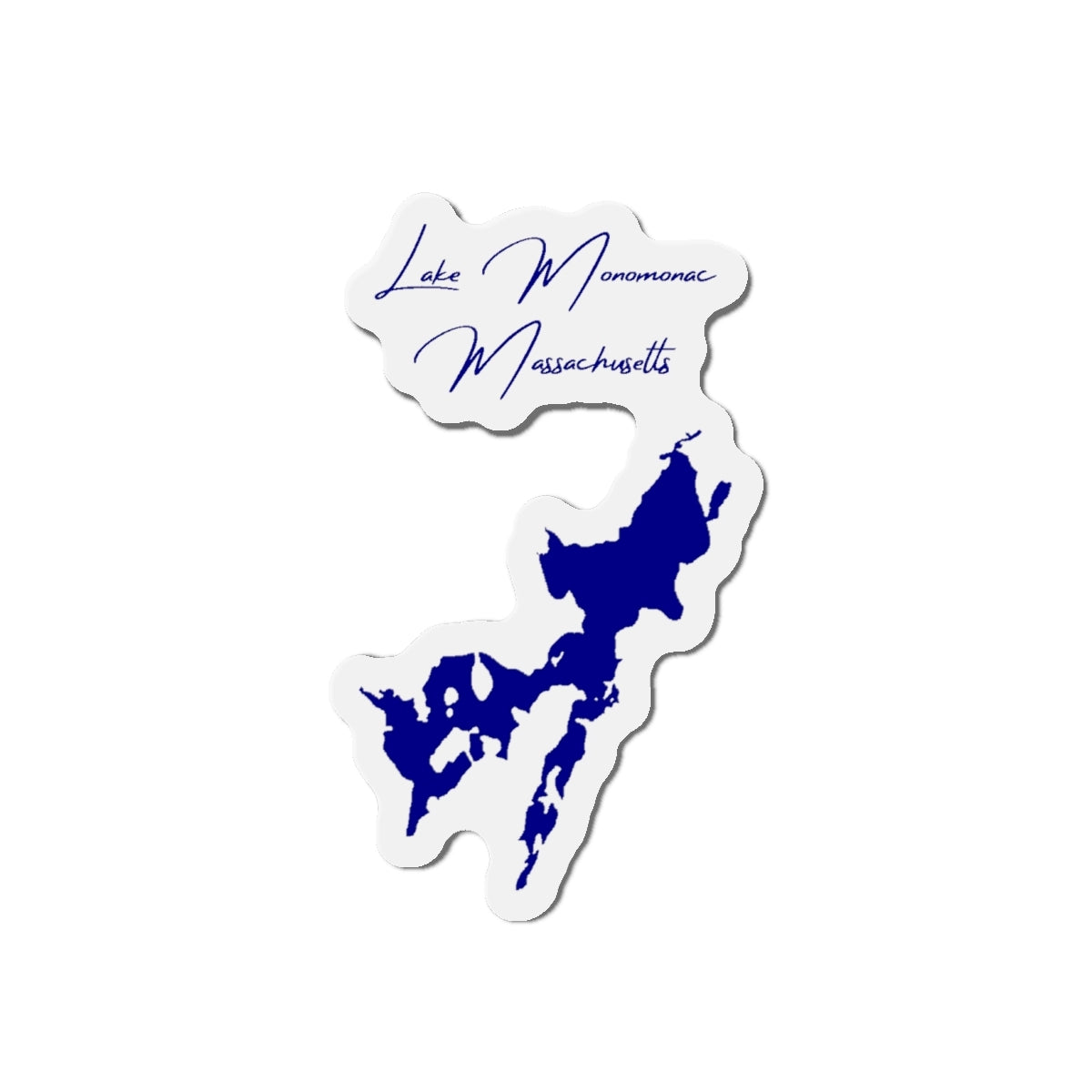 Massachusetts  Lake  Monomonac  Die  Cut  Magnet  front  position  view  from  front  4  x  4.webp