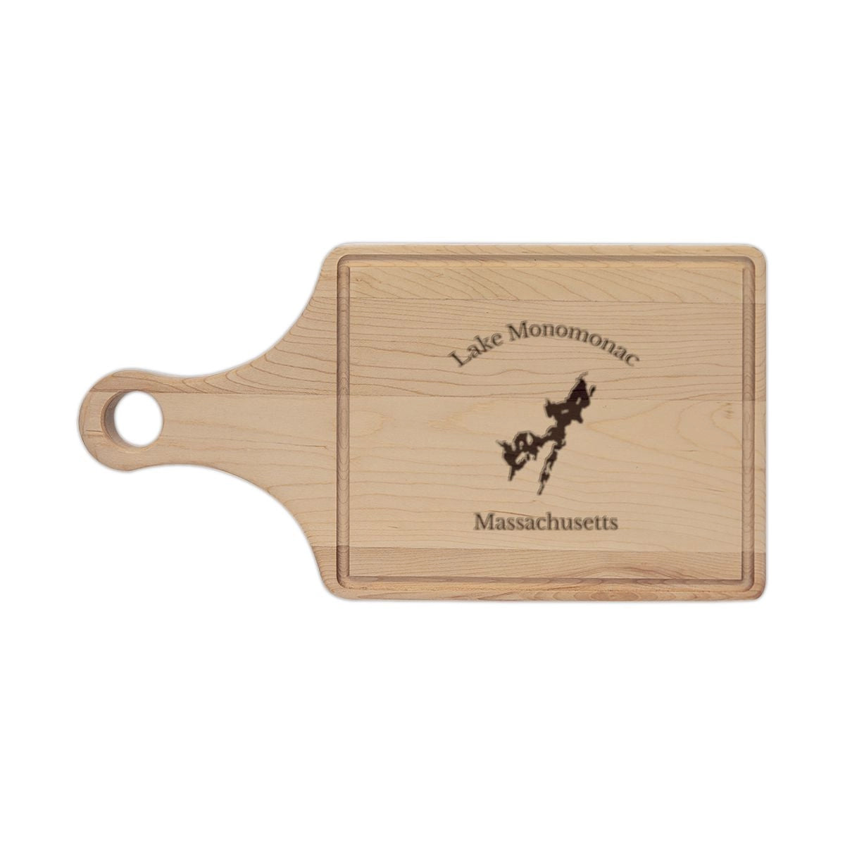 Massachusetts  Lake  Monomonac  Engraved  Cutting  Board  front  position  view  from  front  maple.webp